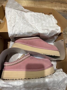 UGG Pink Suede Platform Slip-On
